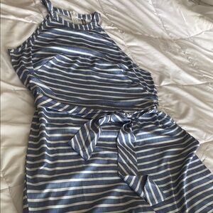 Blue and White Striped Dress